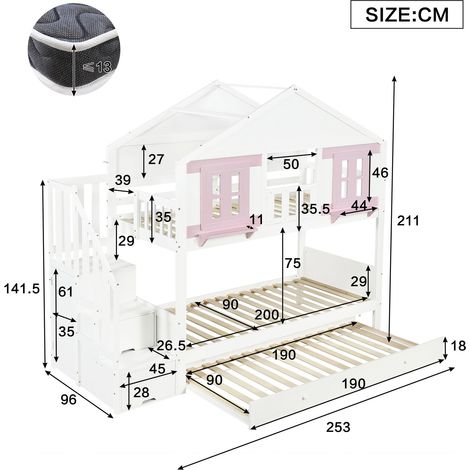 Couchtisch aus Holz in Weiß 253 x 96 x 211 cm HOMAIRE (1/5)