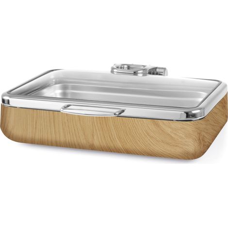 Chafing dish à induction Madeira De Luxe GN 1/1 avec couvercle en verre. - Finedine (1/4)