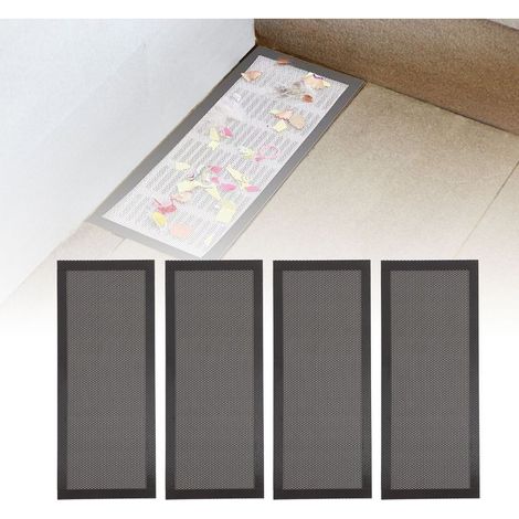 【Couvercle de Vent de Plancher】Recouvrement Grill PVC Aimanté 4 Pcs 102x254mm Noir Anti-Poussière pour Maison Mur Plafond (1/5)