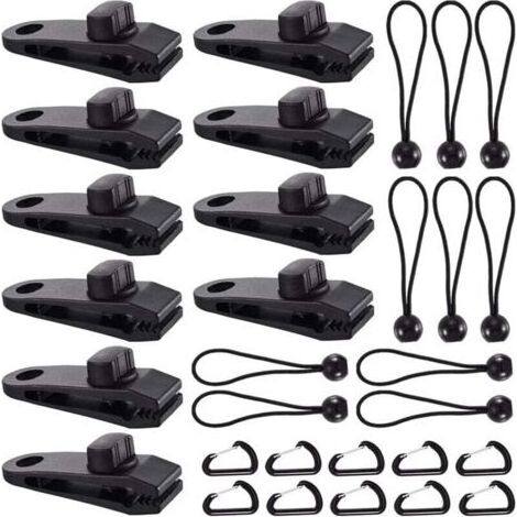 Clip de Bâche Tente, 30 Pièces Pince Bâche, Clips de Tente, Clips de Bâche Résistants, Tarp Clip Auvents, Clips de Tente de Bouche de Crocodile pour Tentes, BâChes, Auvents, Caravanes (30pcs) (1/5)