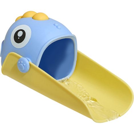 Rallonge de robinet pour tout-petits, en forme de dinosaure, pour se laver les mains en toute sécurité et avec plaisir. Idéale pour la cuisine et la salle de bain. 13,5 cm, jaune. (1/5)