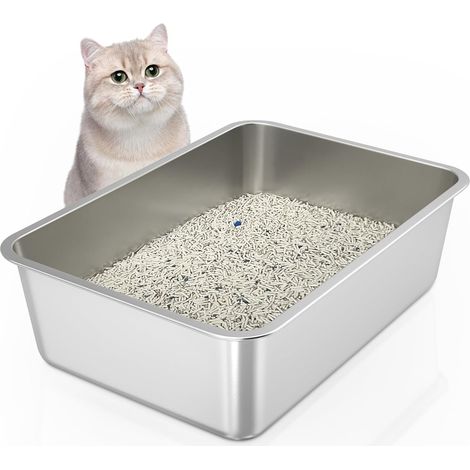 Litter Tray for Cats, Large Cat Litter Tray 50 x 35 x 15 cm (1/5)