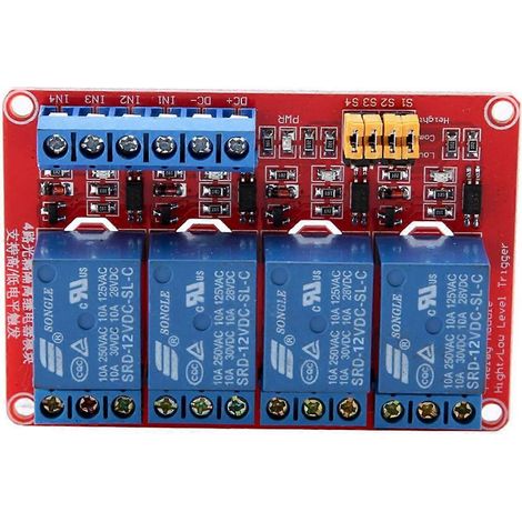 4-Kanal-Optokoppler-Relaismodulplatine High & Low Trigger 5V/12V/24V(12V) (1/4)