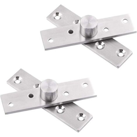 Jeu de 2 charnières de porte pivotantes à 360 degrés en acier inoxydable, 75,2 x 18 mm (1/5)
