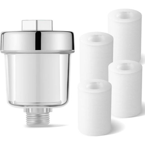 Antikalk-Duschfilter, Duschwasserfilter mit 5 verdickten Filterkartuschen zur effektiven Filterung von Verunreinigungen im Wasser, Filter für Wasserhähne und Waschmaschinen (1/5)