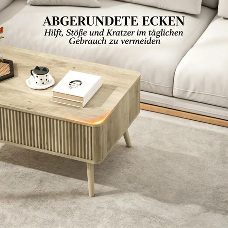 Table basse moderne pour salon, table d'appoint réglable en hauteur, plateau ajustable, meuble de rangement élégant, lot de 1 pour séjour. (1/5)