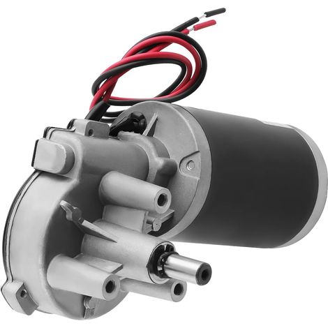 Motoriduttore elettrico, 24 V CC, potenza 45 W, velocità 260 giri/min, coppia elevata, alloggiamento in metallo. (1/4)