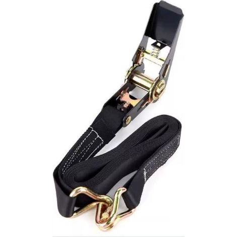 Sangles à came noires de 6 m Sangle d'arrimage à cliquet pour barres de toit et remorques Sangles d'arrimage réglables pour kayaks, planches de surf, canoës, vélos et motos Résistance à la rupture (1/4)