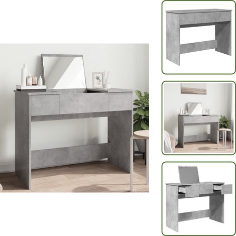 Tocador moderno - vidaXL Tocador con espejo color gris hormigón 100x45x76 cm - Tocador de madera