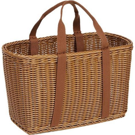 Panier à provisions en rotin avec anse, panier à provisions en rotin tressé Panier de rangement en osier Panier de transport pour légumes, fruits, stockage alimentaire (1/5)
