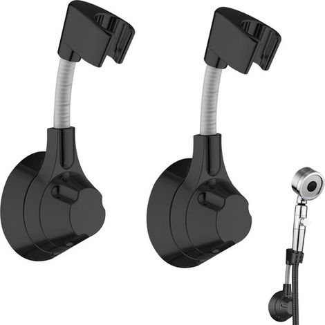 Supporto per soffione doccia in 2 pezzi, supporto per doccetta, supporto universale per soffione doccia, non richiede foratura, supporto per soffione doccia regolabile, ruotabile a 360°, semplice (1/5)