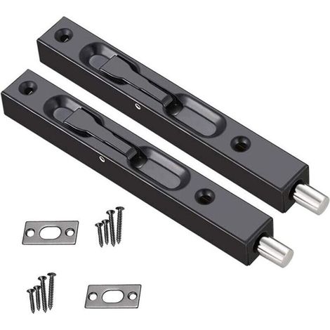 2 Pièces Loquet Caché de Porte, Verrou de Boulon Loquet de Porte en Acier Inoxydable 304, 15,2 cm Loquet Caché de Porte Boulon de Sécurité en Acier Inoxydable (1/4)