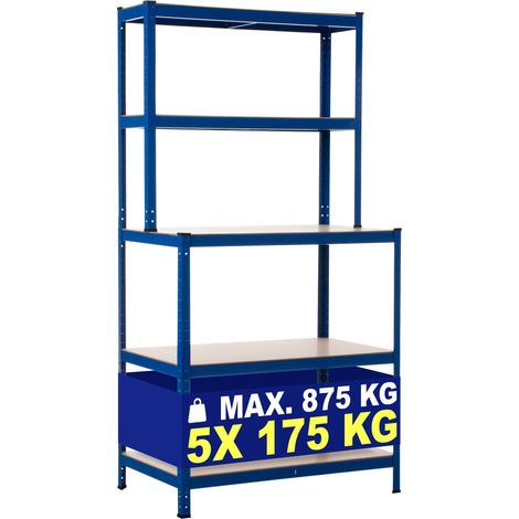 Steckregal mit Werkbank blau (1/5)