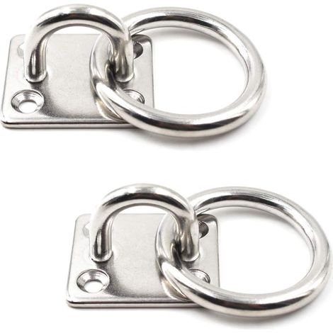 Ahlsen Gancho de montaje en pared para techo resistente, almohadilla de anclaje, placa de ojo, acero inoxidable 304, 5/16 ", 8mm (paquete de 2) (1/5)