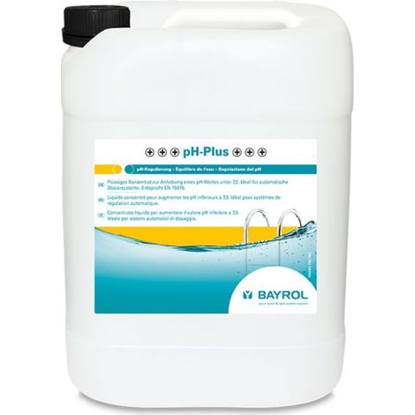 Bayrol – Liquide pH-Plus 10L pour piscine – Augmente le pH inférieur à 7,0 – Compatible avec tous systèmes de filtration – Utilisation avec régulation automatique (1/5)