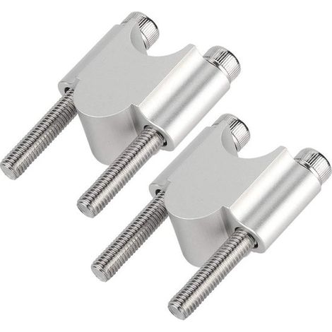 Dailygoody,Elevador de manillar cromado plateado,Abrazadera universal de aluminio,22 mm,Soporte elevador para motocicleta (1/5)