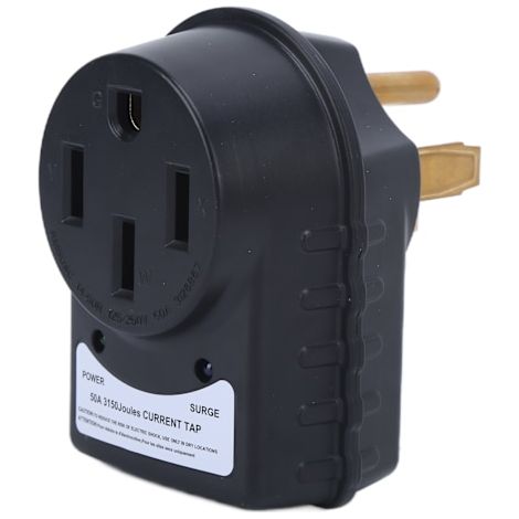 Adaptateur de prise 3150J avec indicateur LED, protecteur de surtension 125/250 V pour camping-car, 50 A mâle vers 50 A femelle, adapté au camping en camping-car. (1/5)