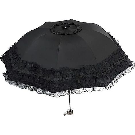 Parasol pliable, protection solaire UV, compact et léger pour les voyages, couleur noire, idéal pour les trajets quotidiens et les activités de plein air.-AquaForge (1/5)