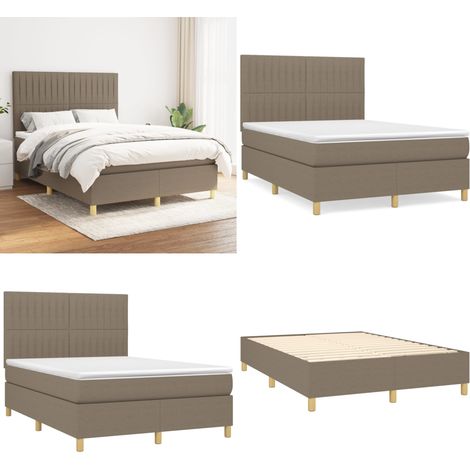 Boxspringbett mit Matratze Taupe 140x200 cm Stoff - Boxspringbett - Doppelbett - Bettenrahmen - Lattenrost - Matratze - Home & Living (1/5)