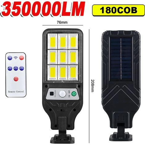 (1 pièce) Lampe solaire extérieure 350 000 lm avec détecteur de mouvement, 3 modes d'éclairage, étanche, idéale pour l'éclairage mural de sécurité, patio, jardin, porte ou éclairage public. (1/5)