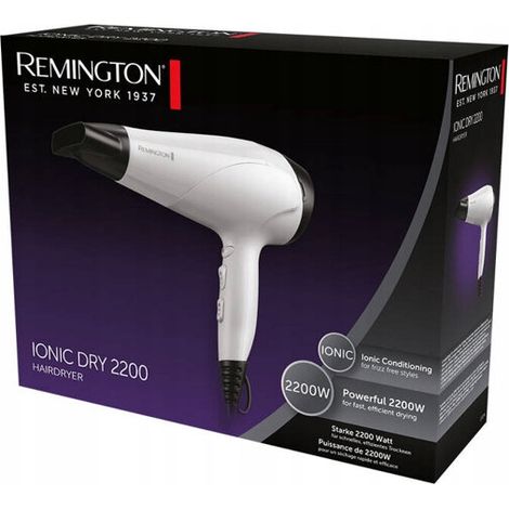 Asciugacapelli a secco Remington D3194 con tecnologia ionica, 2200 W.