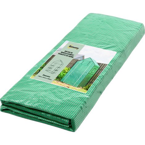 Bâche de remplacement pour serre de jardin Outsunny 140 x 73 x 190 cm avec fenêtre, porte anti-UV pour le jardin - Vert