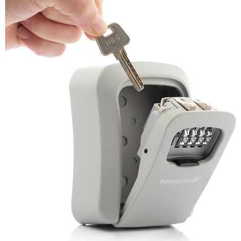 1 Coffre-fort à Clés, Serrure 4 Chiffres, Aluminium et Zinc, Résistant Eau, Extérieur Intérieur
