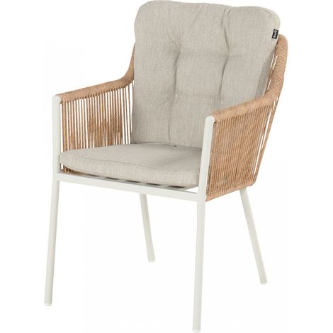 Hartman Cairo Twisted Wicker Dining Stuhl mit weißem Gestell inkl. Sitz- und Rückenkissen (1/4)