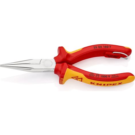 KNIPEX 25 06 160 T BK Alicate de montaje (alicate de radio) aislados con fundas multicomponentes, según norma VDE cromado 160 mm (1/2)