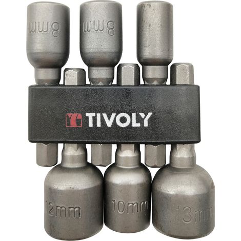 Tivoly • Lot 6 Noix de serrage 6 pans magnétiques
