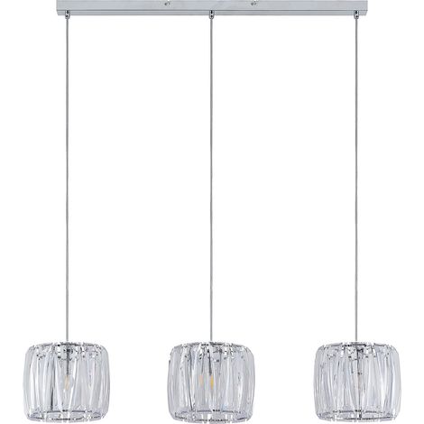 [NEUWERTIG] B-Ware Lindby Hängelampe Hängeleuchte Sofia LED Pendelleuchte dimmbar chrom klar 107cm (1/2)