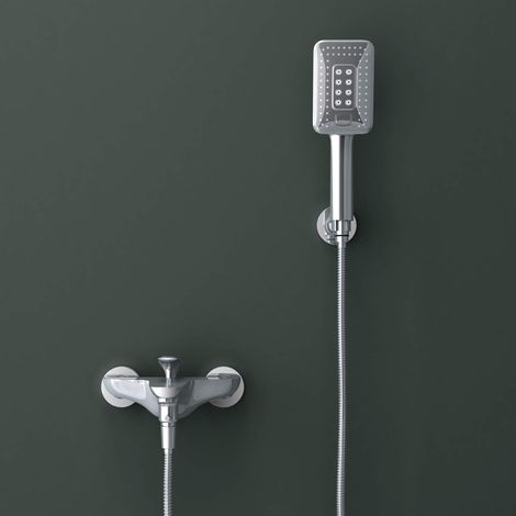 doporro Soffione Doccia Multifunzionale ad Alta Pressione, Doccetta Massaggio Risparmio Idrico per Bagno in 3 Getti, Argento (1/5)