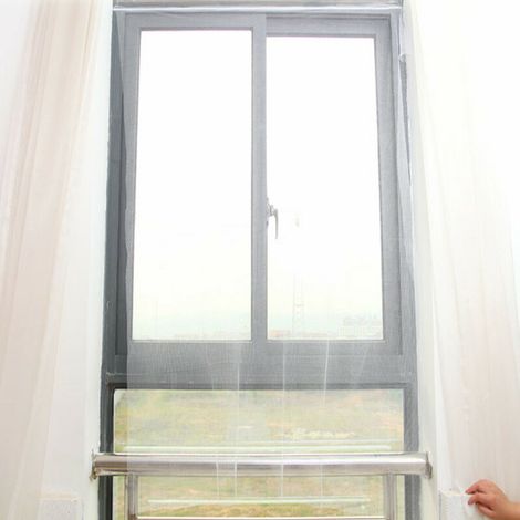 zanzariera per finestra, protezione da mosche e zanzare, 130 cm x 150 cm (bianca)