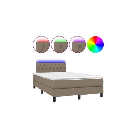 Sommier à lattes de lit avec matelas LED Taupe 120x200 Tissu (1/5)