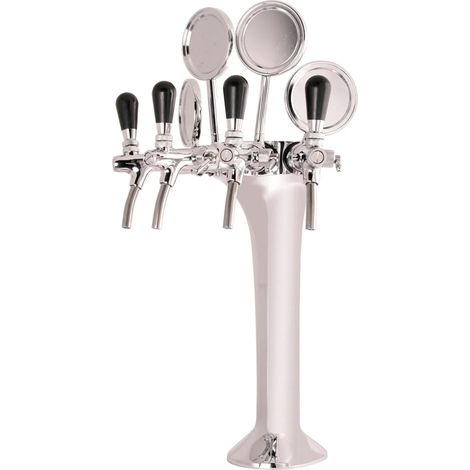 Komplett Set - Schanksäule Chrom, 4-leitig, elegant, "Topp-Qualität" (1/2)