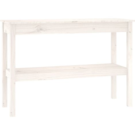 Maison Exclusive - Table console Blanc 110x40x75 cm Bois de pin solide