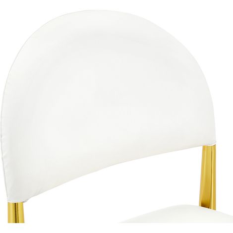 MEUBLIV 2er-Set Esszimmerstühle 45x48x80 cm weiß – abgerundete Rückenlehne (1/5)