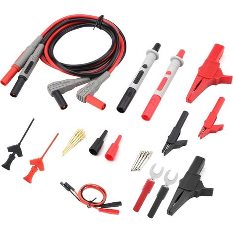 Pières Multimètre, Pavages de Test Multimètres avec Clips de P1300D Electronic Digital Test Leads Kit Kit Remplaçage Tips de Sonde (1/5)