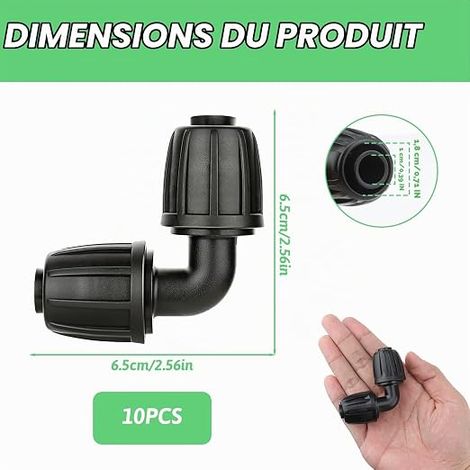 Micro Drip System L Connector - 13mm 1/2" Joint Hose Connectors Elbow Hose Connectors Universal Heavy Duty Durable Agricultural Home Irrigation Accessories (1/4)