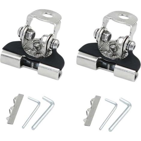 Lot de 2 Supports barre LED, fixation capot sécurisée, montage facile sans outil, finition argentée, pour voiture SUV camion (1/4)