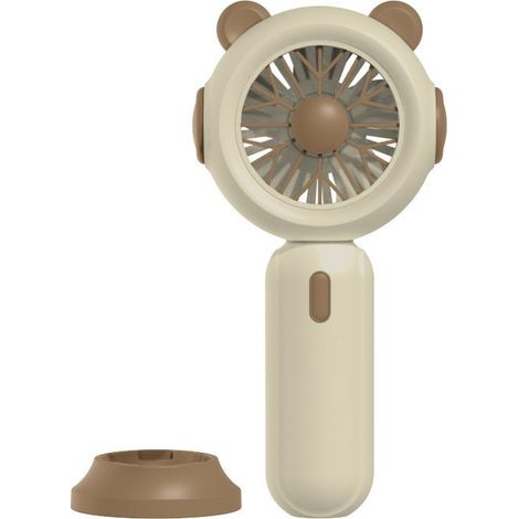 Ventilador portátil recargable por USB: pequeño ventilador que funciona con pilas AA y tiene 3 velocidades, ideal para viajes y la oficina. (1/4)