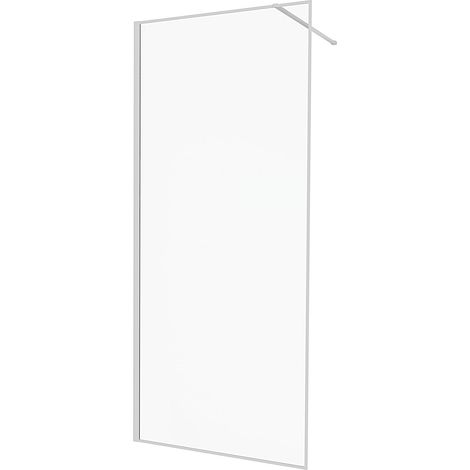 KINEDO - Paroi Douche Solo Design+ - Verre 6 mm Traité Anti-Calcaire - Profilé & Cadre Fin Aluminium - Fabriquée en France - L.90 x H.200 cm - Profilé et Cadre Finition Blanche - Verre Transparent (1/5)