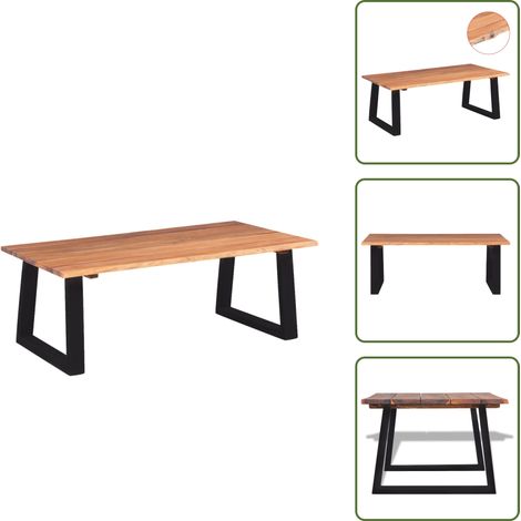 Couchtisch Massivholz Akazie 110x60x40 cm - Industrielles Möbelstück - Couchtisch - Esszimmertisch - Holzmöbel - Akzidenzholzttisch (1/5)