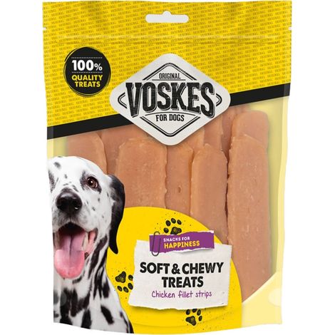 Snack per cani a base di straccetti di carne di filetto di pollo, 400 g, pezzi. (1/2)