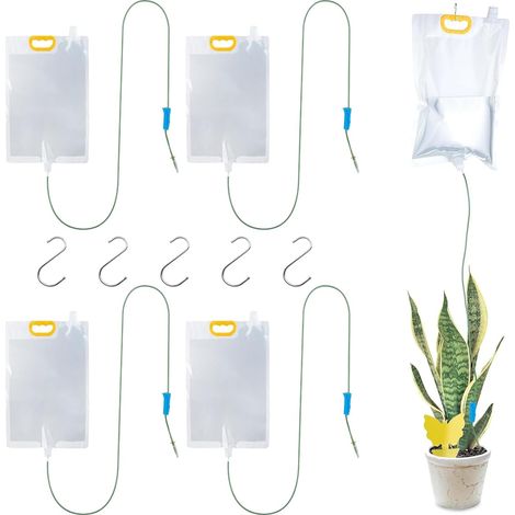 Sac Darrosage Automatique 3L,5pcs Irrigation Goutte à Goutte Kit,Dispositifs D'Arrosage des Plantes,Système D'arrosage Automatique,Dispositifs Arrosage pour Plantes Intérieur Extérieur (1/5)