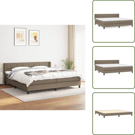 Boxspringbett mit Matratze Taupe 200x200 cm Stoff - Boxspringbett - Doppelbett - Bettenrahmen - Lattenrost - Tapete (1/5)