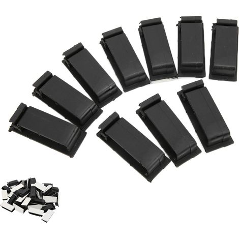 50 Paar selbstklebende, schwarze Nylon-Kabelbinder, säurebeständig und isolierend für Autos, FC-30-Packung (1/5)