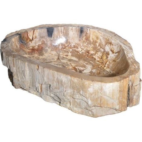 Vasque à poser en bois fossilisé et pierre naturelle - Forme libre - Ti'ma Stone - À l'unité - Ti'ma Stone (1/5)