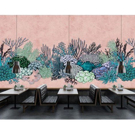 Papier peint panoramique salle à manger et bureau Tapisserie panoramique design de corail Papier peint panoramique beige et brun nature (1/3)