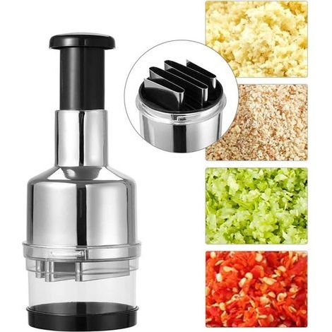 Onion slicer, vegetable slicer, mini onion chopper, manual small onion chopper, can be used for blending, pureeing, and garlic pressing, with a non-slip handle.